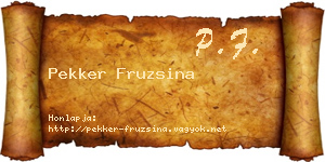 Pekker Fruzsina névjegykártya
